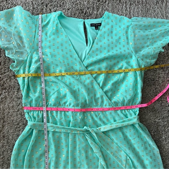 Lane Bryant Flutter Sleeve Surplice Neck Foil Dot Maxi Dress Size 20 - Picture 9 of 12